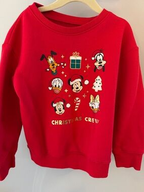 jumping beans Red Christmas Crew Kids Sweatshirt with Disney Characters